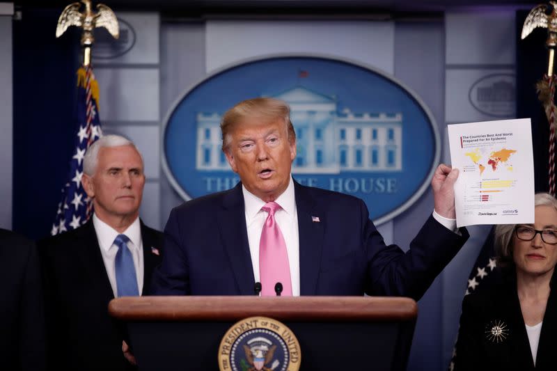 U.S. President Trump holds news conference on the coronavirus outbreak at the White House in Washington