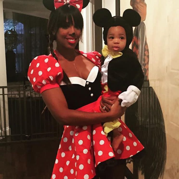 Kelly Rowland and son Titan dressed as Minnie and Mickey last Halloween. (Photo: Instagram)