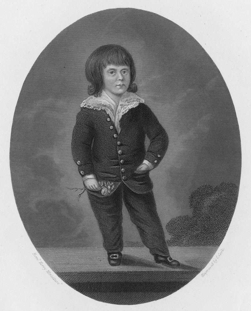 Robert Burns, the eldest son of Scottish poet Robert Burns and Jean Armour, 1795. He was born on 3rd September 1786. Engraving by C. Cook from a 'Kerry Miniature'. (Photo by Kean Collection/Getty Images)