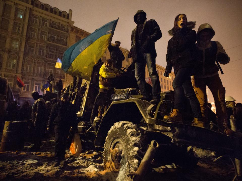 Anti-government protest in Kyiv.