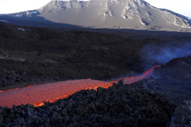 Mount Etna during an eruption last year