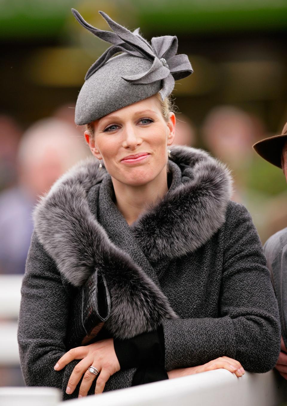 Equestrian Zara Tindall received a custom-designed diamond and platinum ring with a divided diamond band from former rugby player Mike Tindall.
