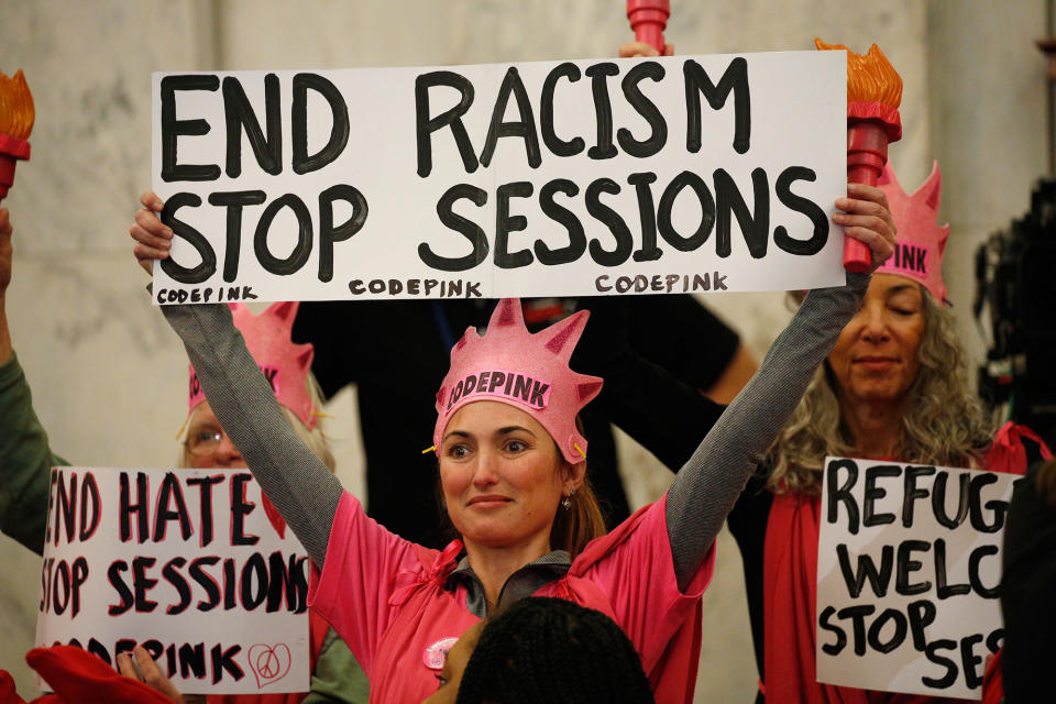 Protesters disrupt Sen. Jeff Sessions’ confirmation hearing on Capitol Hill