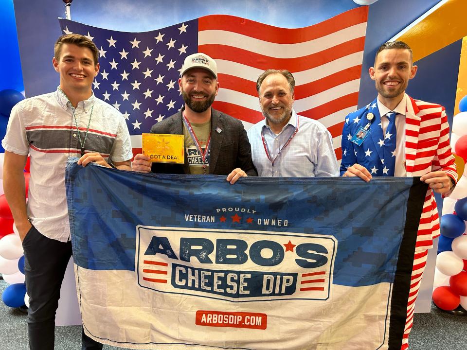 Arbo's Cheese Dip awarded a "Golden Ticket" in Walmart's 2023 Open Call contest. The Open Call event gives businesses from across the nation a chance at a big break with Walmart. Arbo's founder and Memphian Andrew Arbogast is pictured holding his Golden Ticket.