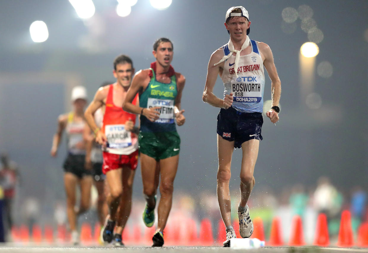 Great Britain's Tom Bosworth during the 20 Kilometres Race Walk Men's Final during day eight of the IAAF World Championships at The Khalifa International Stadium, Doha, Qatar.