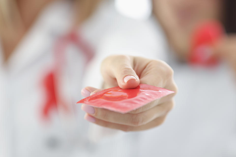 Sue McGarvie says female condoms appear to be quite common amongst older women, as older men sometimes have difficulty keeping an erection while wearing a condom. (Photo via Getty Images)