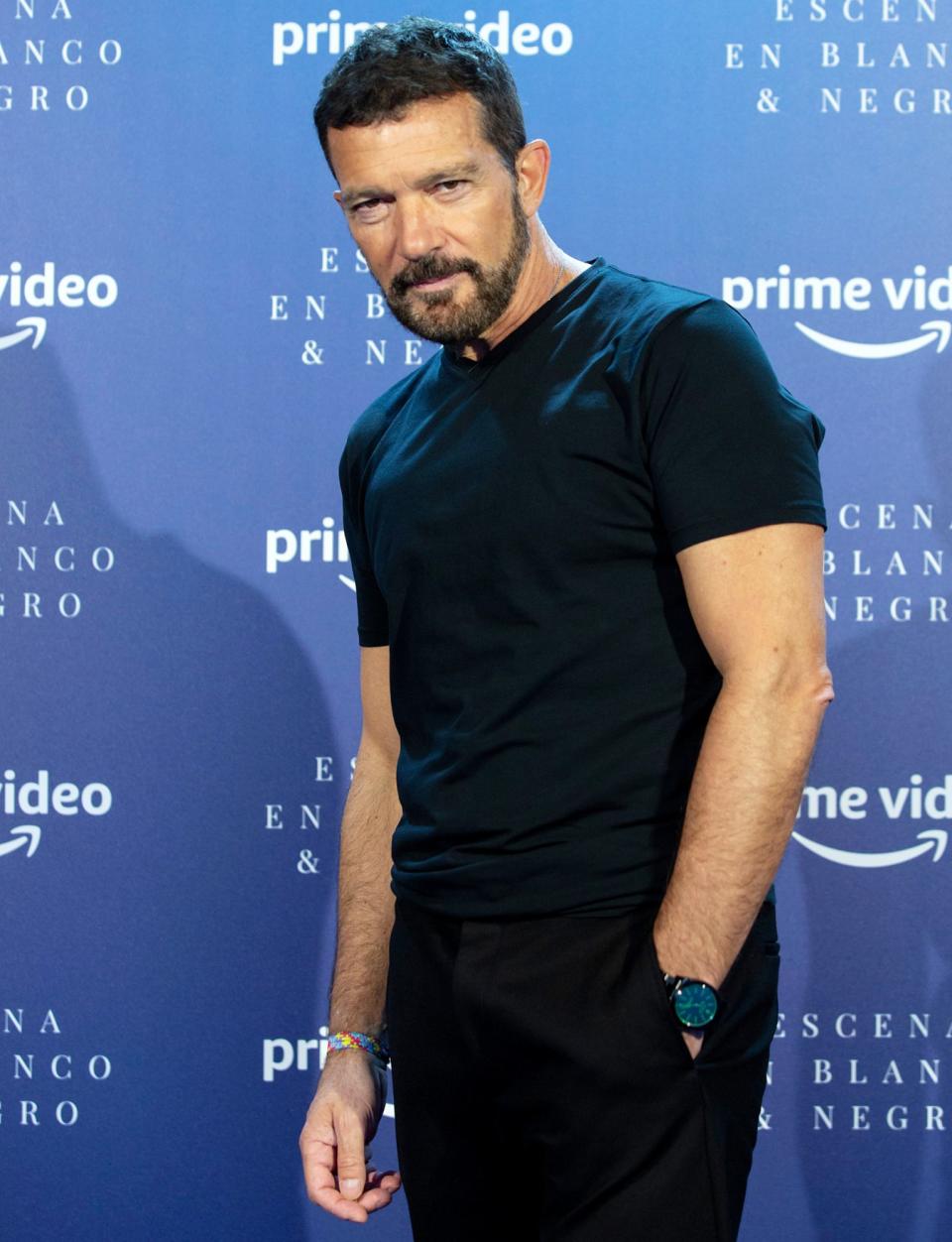 <p>Antonio Banderas strikes a pose at an Amazon Prime Video Event on Tuesday in Malaga, Spain. </p>