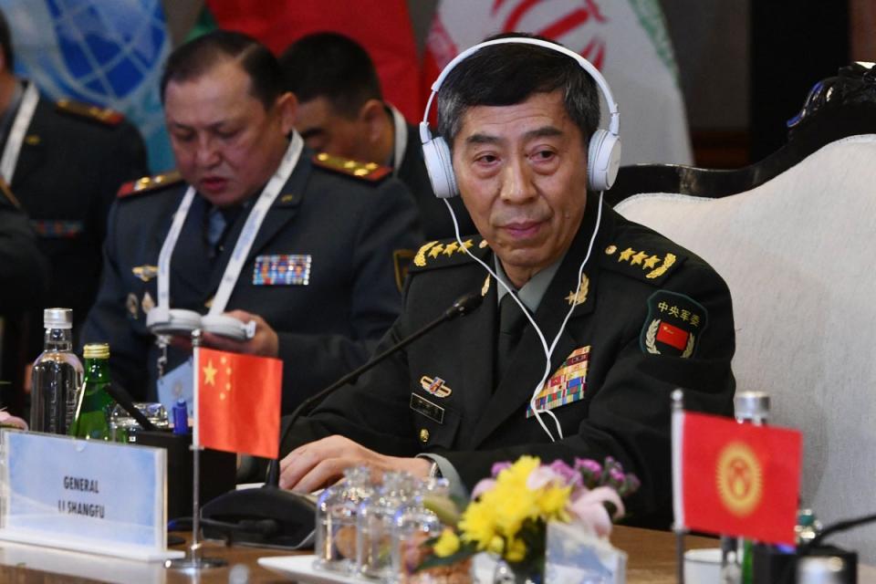 Chinese defence minister Li Shangfu attends the Shanghai Cooperation Organisation (SCO) meeting in New Delhi (AFP via Getty Images)