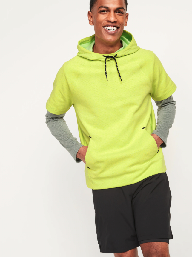 Dynamic Fleece Short-Sleeve Pullover Hoodie. Image via Old Navy.