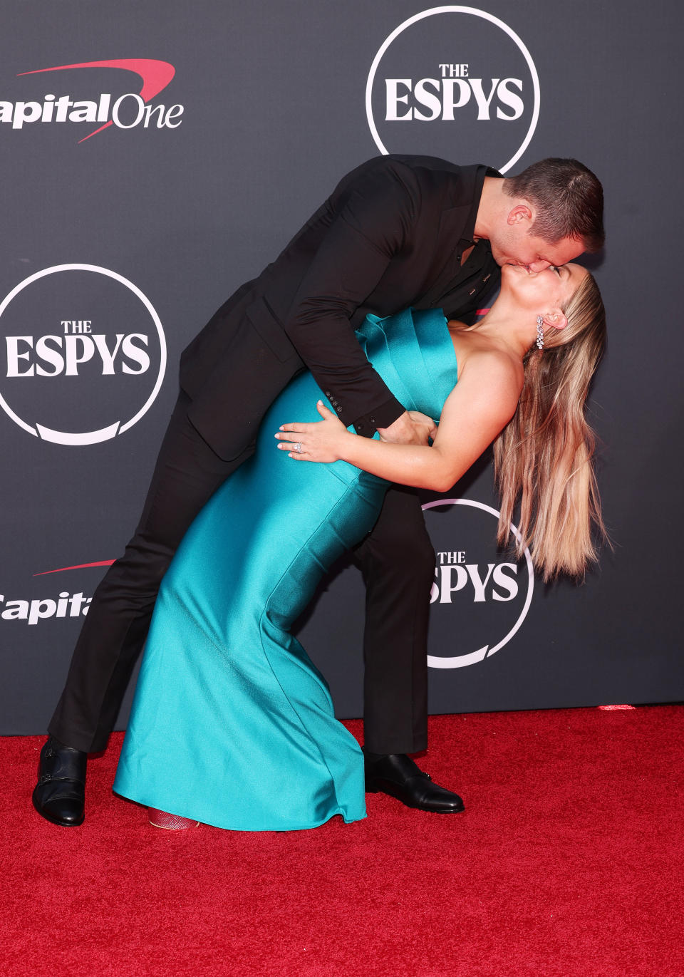 Andrew East and Shawn Johnson at The 2023 ESPYS held at Dolby Theatre on July 12, 2023 in Los Angeles, California. (Photo by Christopher Polk/Variety via Getty Images)