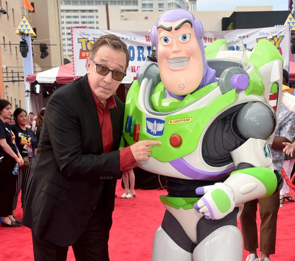 Tim Allen hung with his on-screen counterpart, Buzz Lightyear.