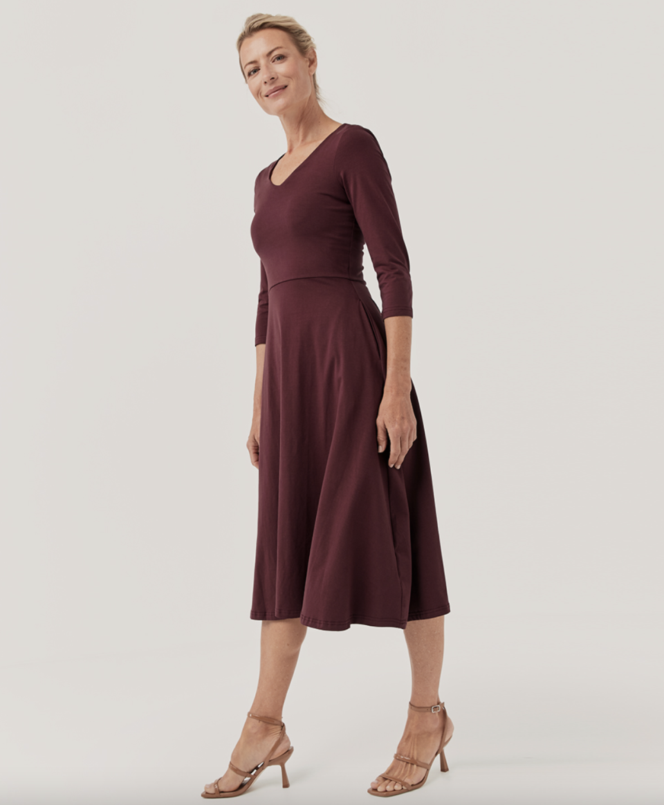 Pact Fit & Flare Midi Party Dress