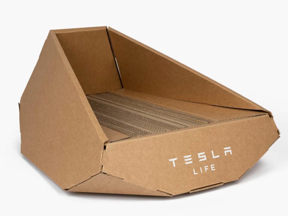 The Cybertruck cat box, as seen on Tesla's Chinese website