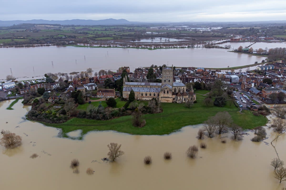 Areas like Tewkesbury are still suffering from the impact from Storm Gerrit (PA)