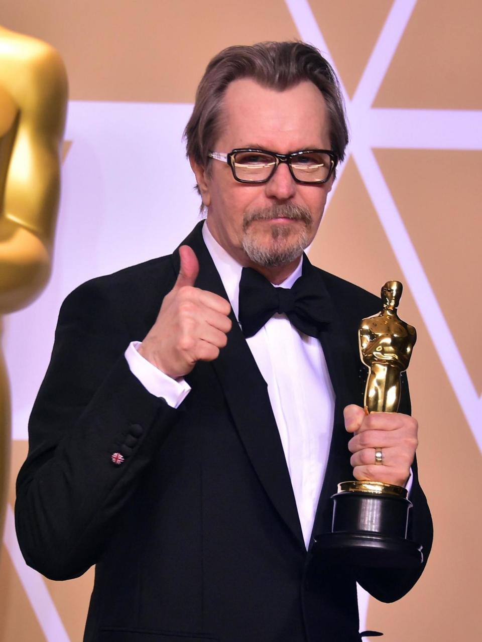 Best Actor: Gary Oldman made an emotional acceptance speech after his award (AFP/Getty Images)