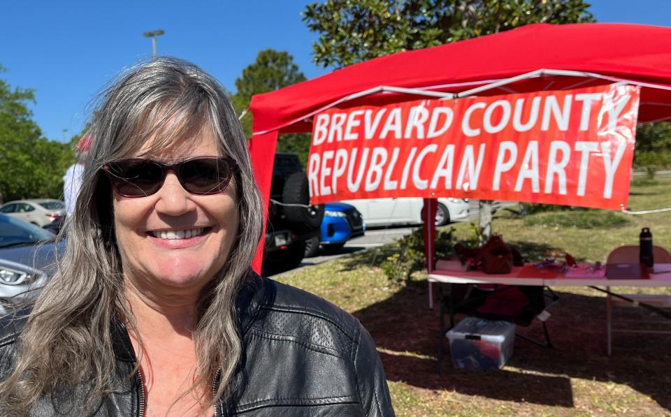 Constance White outside the polling place at the Wickham Park Community Center.