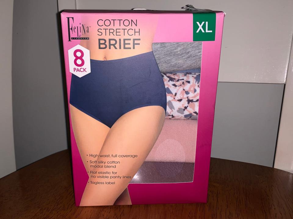 box of cotton underwear from costco