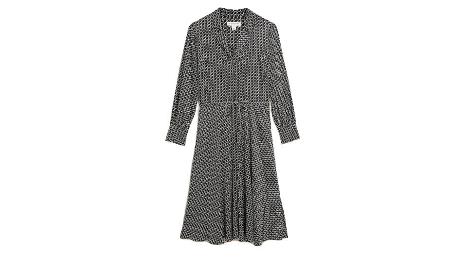 Geometric V-Neck Midaxi Shirt Dress