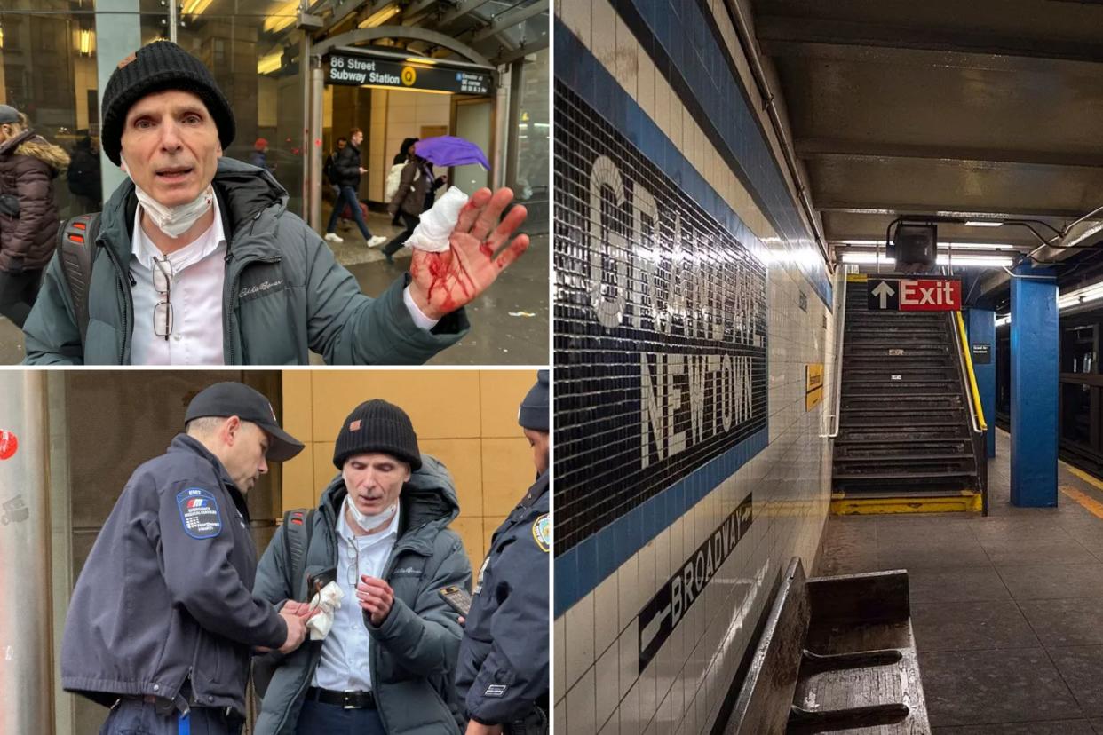 A straphanger was thumped in the back of the head with a metal object and another rider was whacked with an umbrella on Tuesday in the latest assaults in Big Apple subway stations.