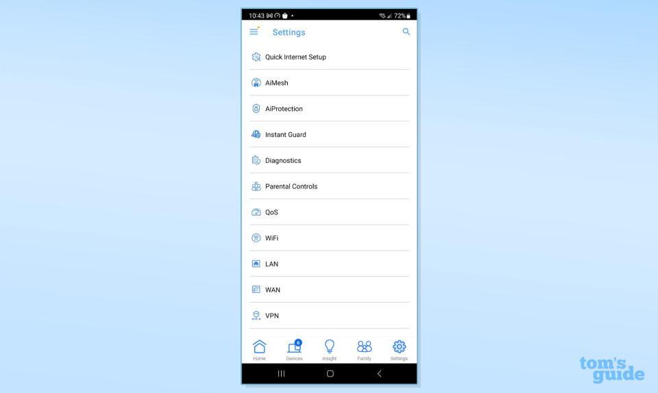 Asus ZenWiFi Pro ET12 app screen shot