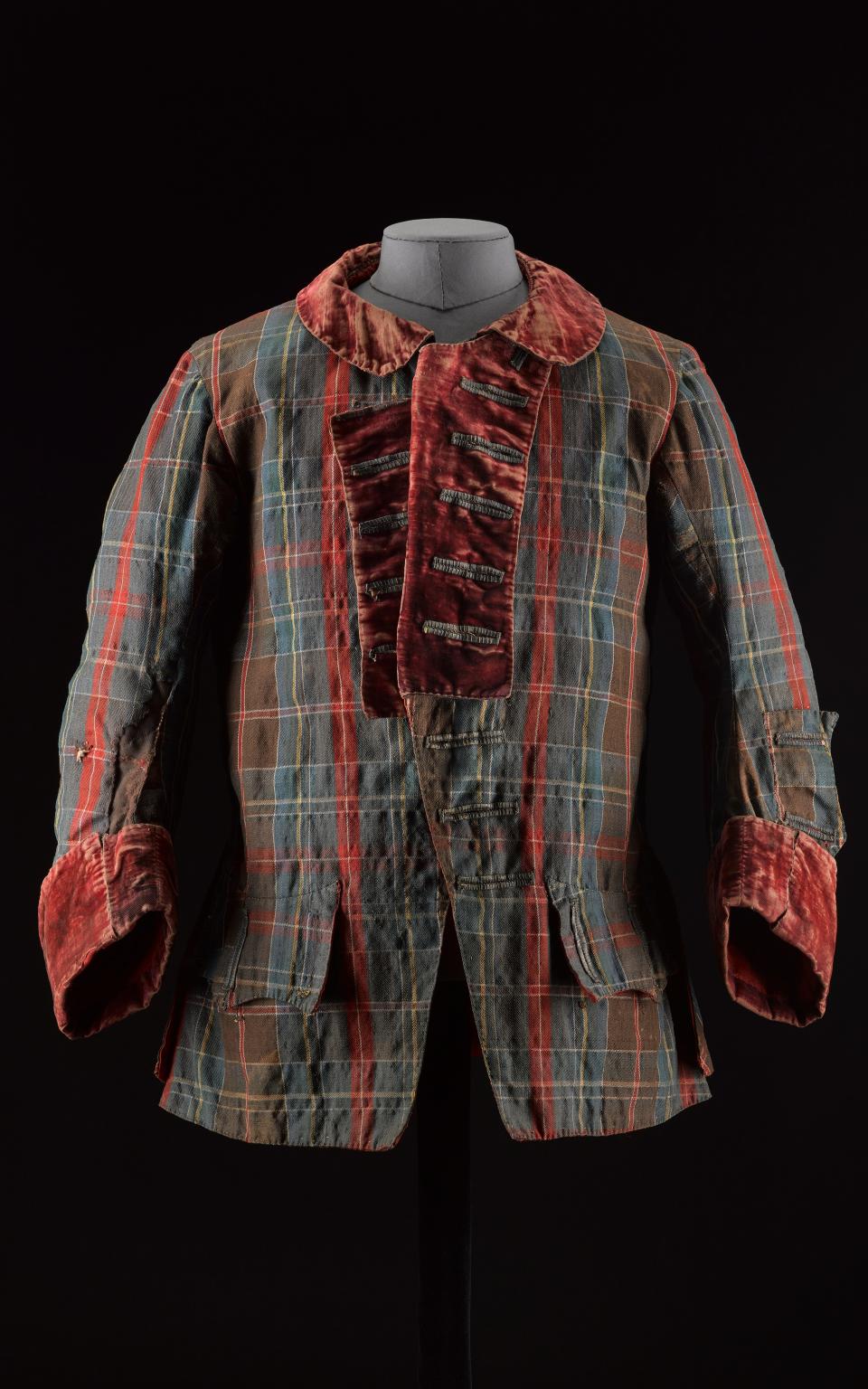 The coat is made of silk velvet, linen and wool, and needed 160 hours of conservation work - Credit: National Museum of Scotland
