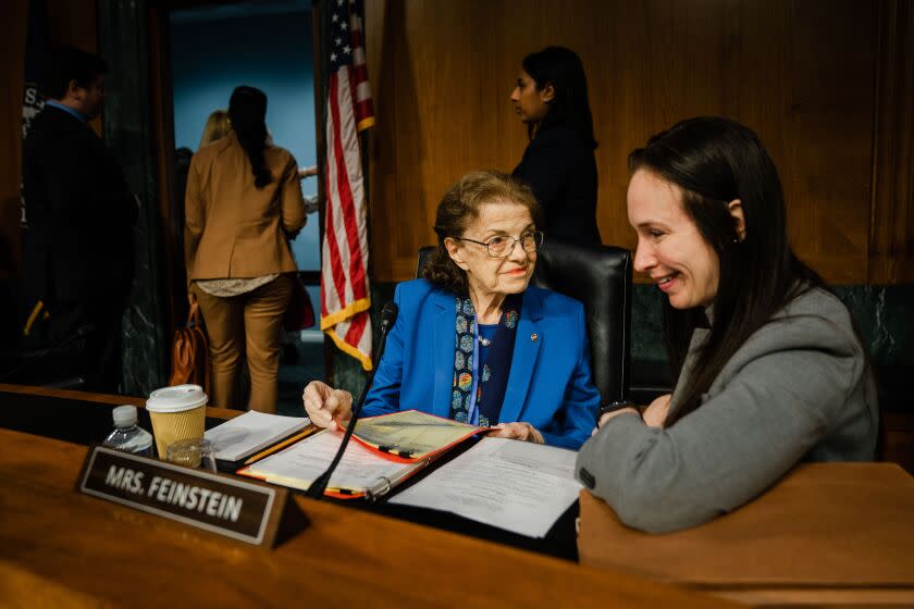 WASHINGTON, DC - MAY 18: Sen. Dianne Feinstein (D-CA) attends a Senate Judiciary Business Meeting at the Senate Dirksen Office Building on Capitol Hill on Thursday, May 18, 2023 in Washington, DC. (Kent Nishimura / Los Angeles Times)