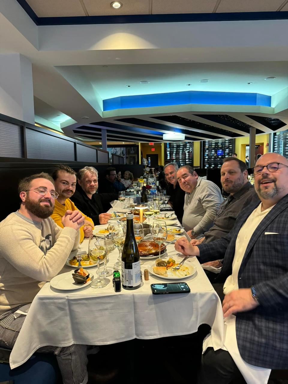 Celebrity chef Emeril Lagasse and members of his Emeril Group team visited Sagres Restaurant in Fall River on Saturday to sample their Portuguese cuisine.