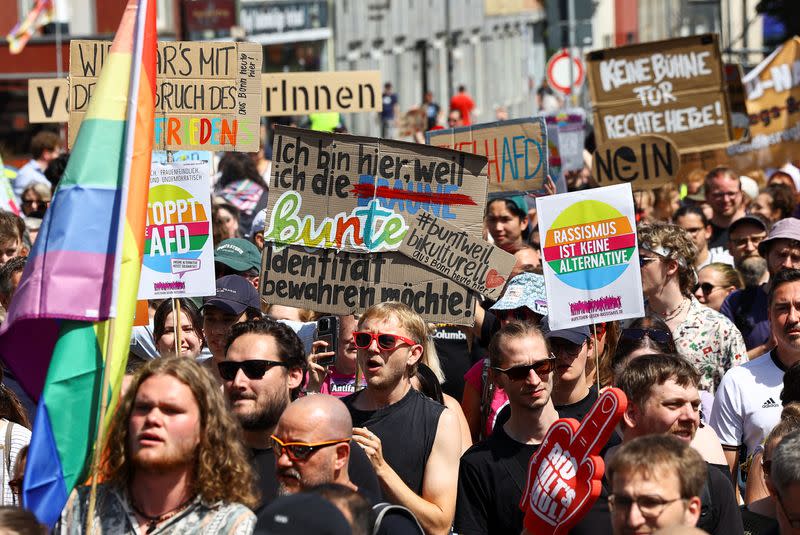 Protest as Germany's far-right AfD holds party convention, in Essen