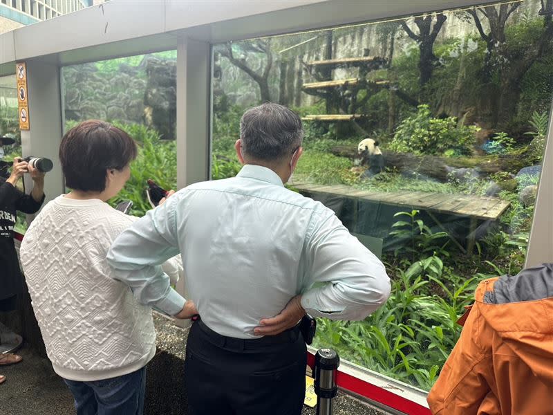 柯文哲、黃珊珊到台北市立動物園看貓熊。（圖／北市府提供）