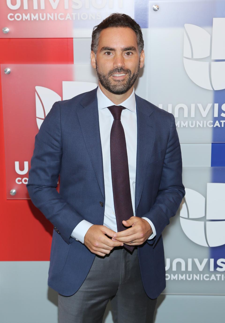 NEW YORK, NY - MAY 17:  Enrique Acevedo is seen arriving at Univision's UpFront 2016 at Gotham Hall on May 17, 2016 in New York, New York.  (Photo by Alexander Tamargo/WireImage)