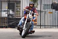 <p>Jesse Metcalfe cruises through L.A. on Tuesday.</p>