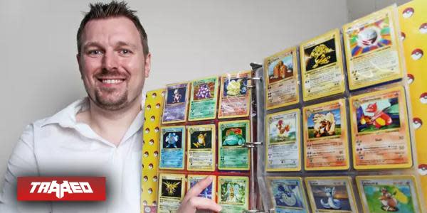 Nigel Brookes y su colección de la niñez de cartas Pokémon ahora vale 45.000 dólares. Fuente de la imagen: Tarreo. 