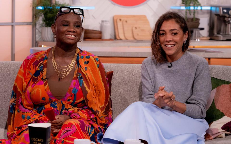 Andi Oliver with her daughter and fellow podcast presenter Miquita, on Lorraine