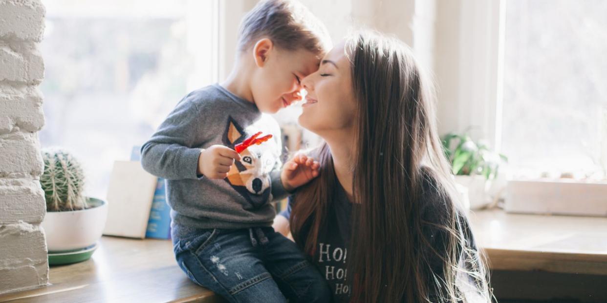 how to cultivate positive masculinity- mom and son hugging