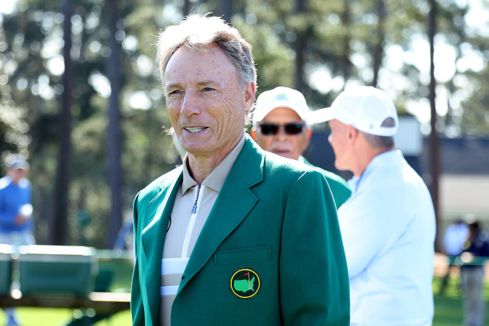 Bernhard Langer looks on during a practice round prior to the 2024 Masters Tournament on April 8, 2024, in Augusta, Georgia. / Credit: Andrew Redington / Getty Images