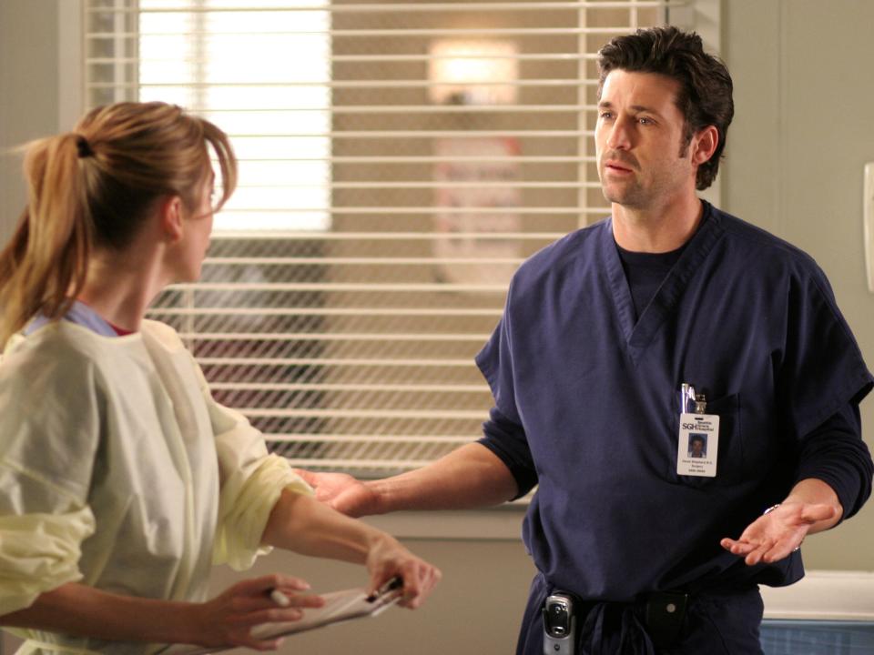 Ellen Pompeo and Patrick Dempsey in a scene from 