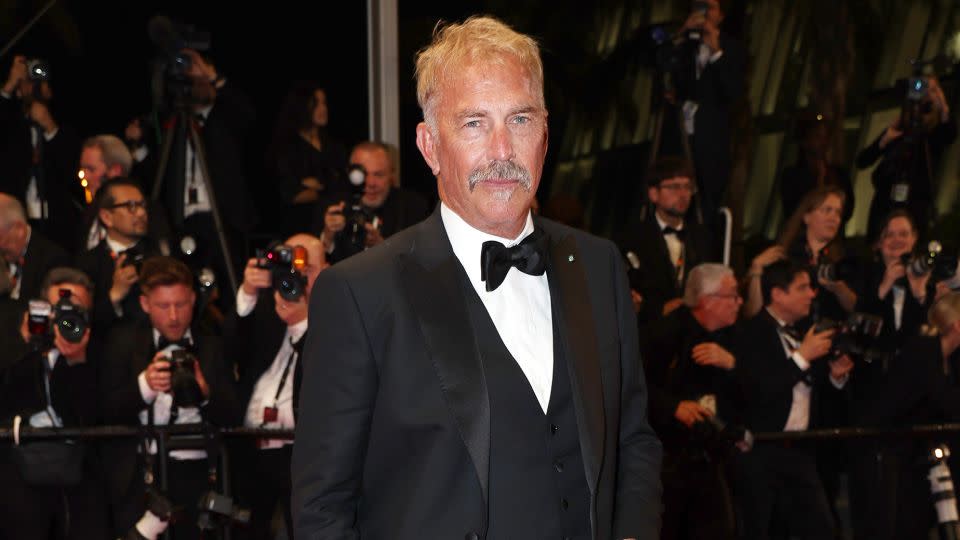 Kevin Costner in a three-piece tuxedo on May 19. - Pascal Le Segretain/Getty Images