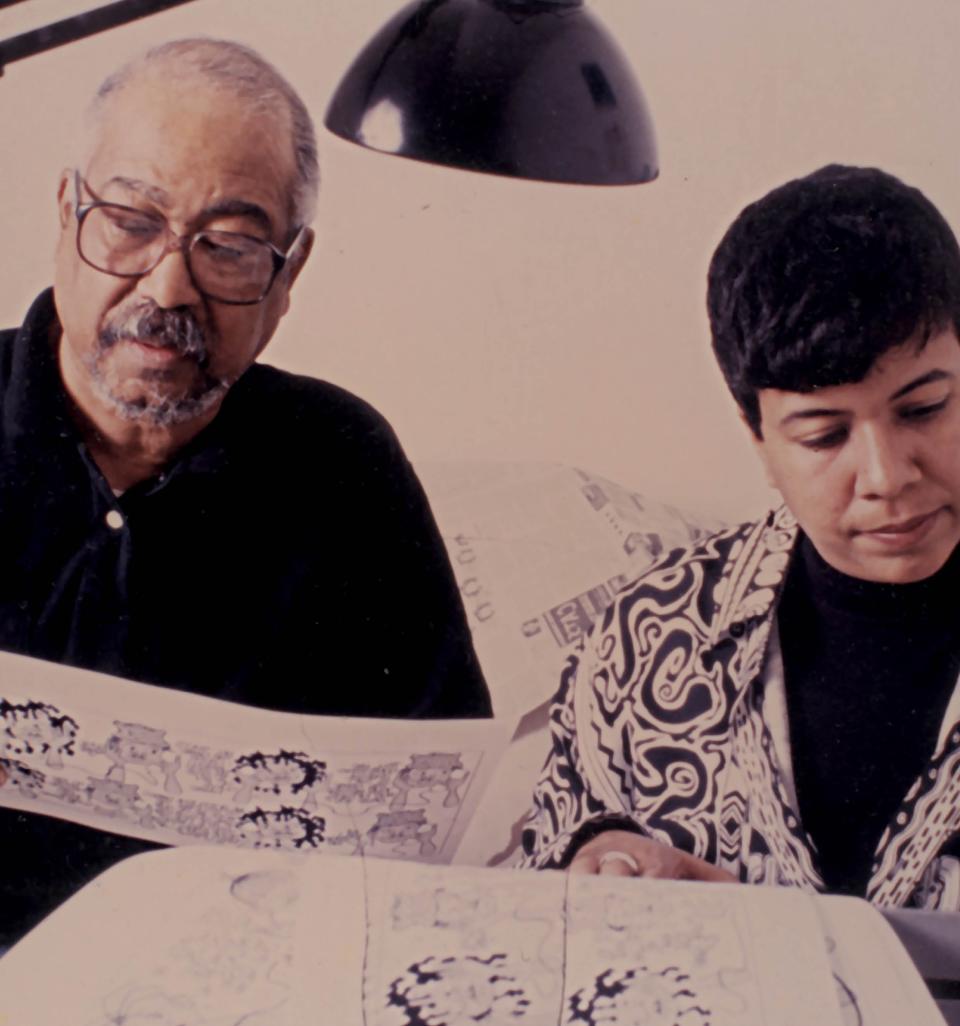 Barbara Brandon-Croft and her father Brumsic Brandon Jr., the creator of "Luther" — which was the first nationally syndicated comic strip featuring an African American lead, running from 1968-1986.