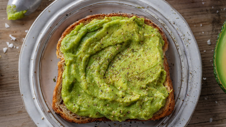 plain avocado toast