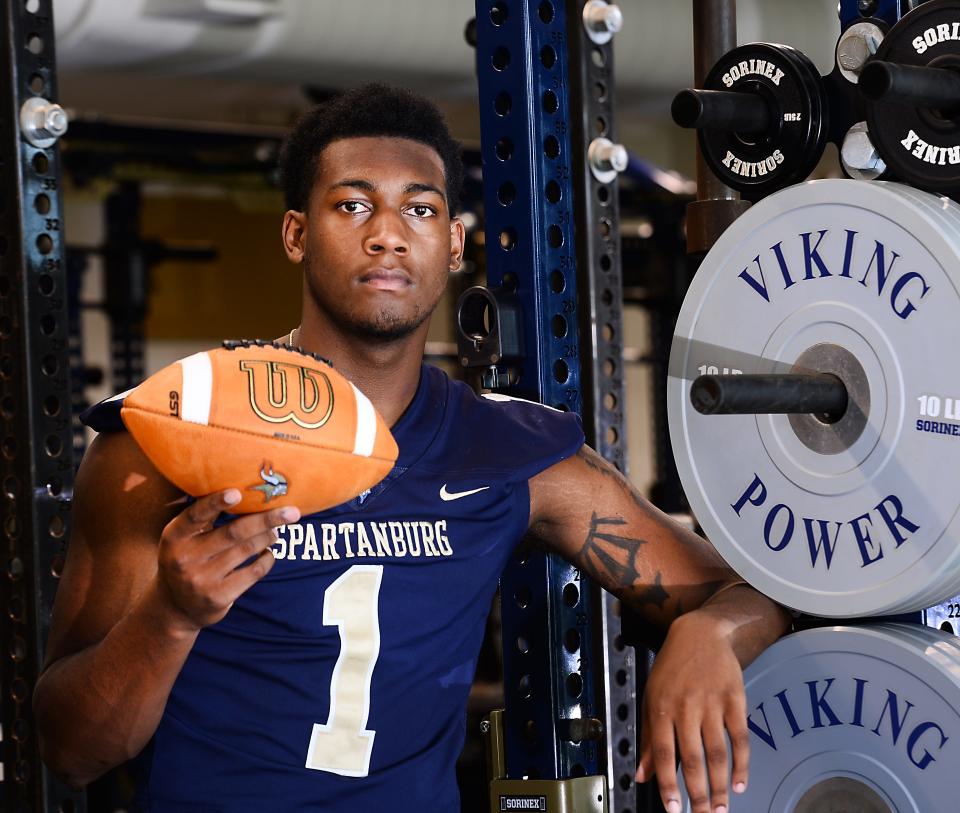 Raheim Jeter of the Spartanburg High football. 