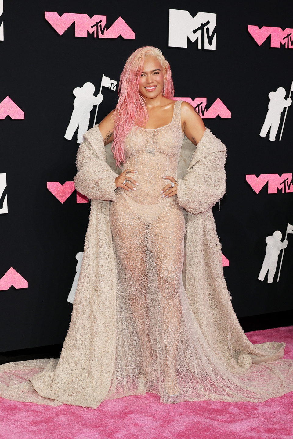 Karol G at the 2023 MTV VMAs.