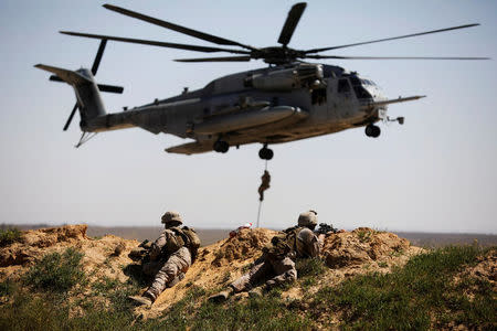 U.S. Marines participate in Juniper Cobra, a U.S.-Israeli joint air defence exercise, in Zeelim, southern Israel, March 12, 2018. REUTERS/Amir Cohen