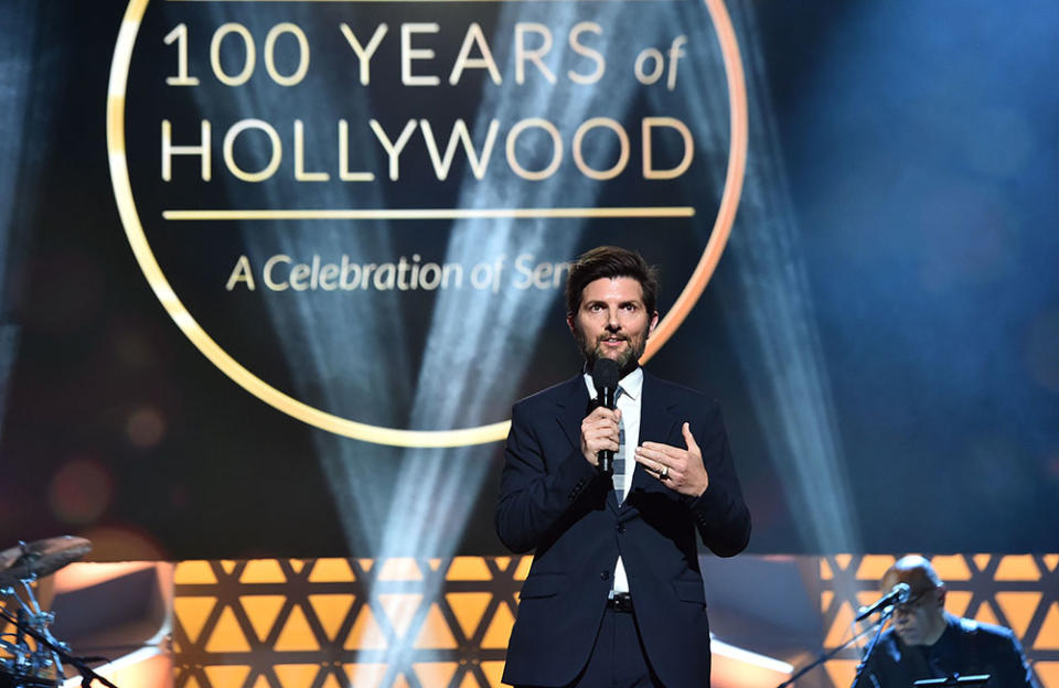 Severance star Adam Scott kicked off the show. - Credit: Courtesy of Shutterstock for MPTF