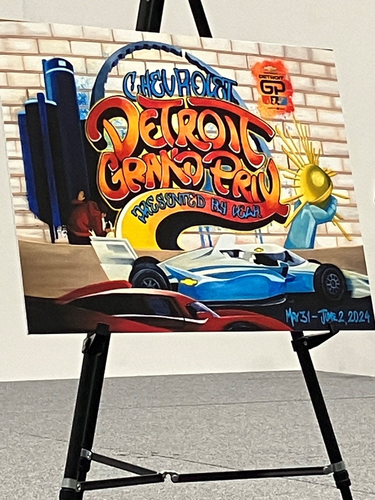 Senior Alison Slackta’s street-art-inspired painting won the annual contest among Center for Creative Studies students to become the official poster for the Chevrolet Detroit Grand Prix.