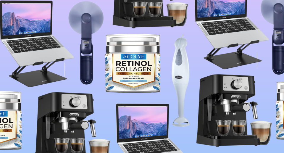 Amazon Canada, amazon deals with laptop stand, espresso machine, handheld fan, hand blender and retinol cream