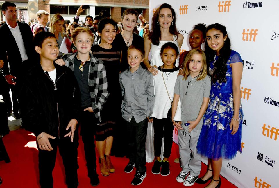 The actress and filmmaker couldn't have looked happier hanging out with her children at TIFF on Sunday.