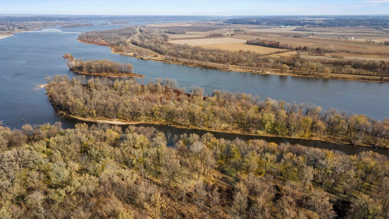 Towhead Island sits across from downtown Muscatine on the Mississippi River. It's on the market for $1.5 million.