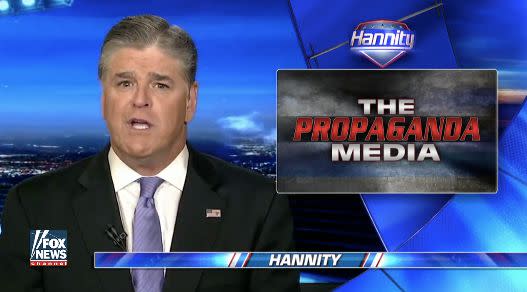 Fox News' Sean Hannity used his primetime platform Tuesday&nbsp;night to boost a debunked conspiracy theory involving a murdered Democratic National Committee&nbsp;staffer. (Photo: Fox News)