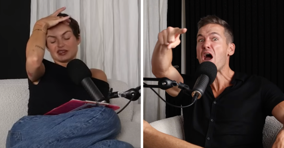 MAFS fans are once again slamming Dom and Ella's podcast Sit With Us. Photo: YouTube