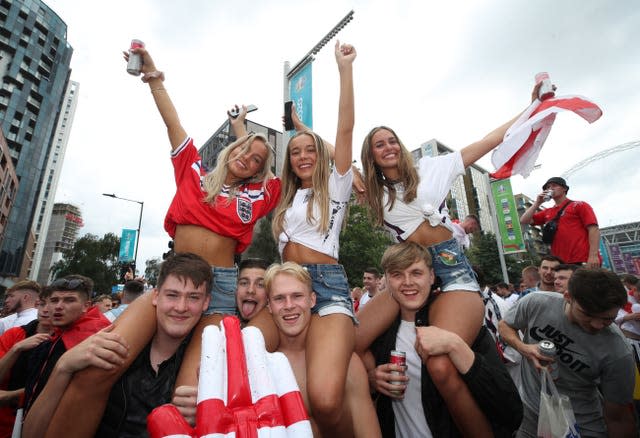 England fans on Wembley Way